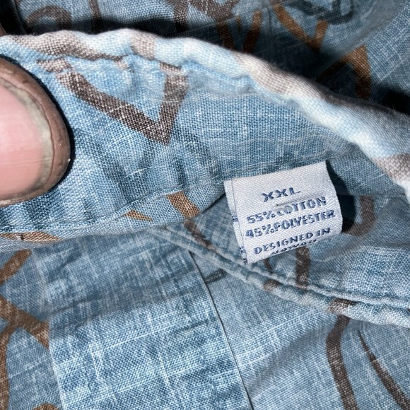 Reyn Spooner Hawaiian Shirt 2XL Blue Tropical Rainforest Leaves - Picture 5 of 8